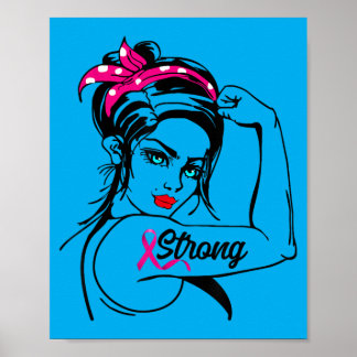 Sterke Rosie The Riveter Borstkankerbewustzijn Poster