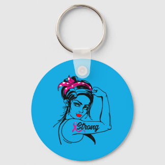Sterke Rosie The Riveter Borstkankerbewustzijn Sleutelhanger