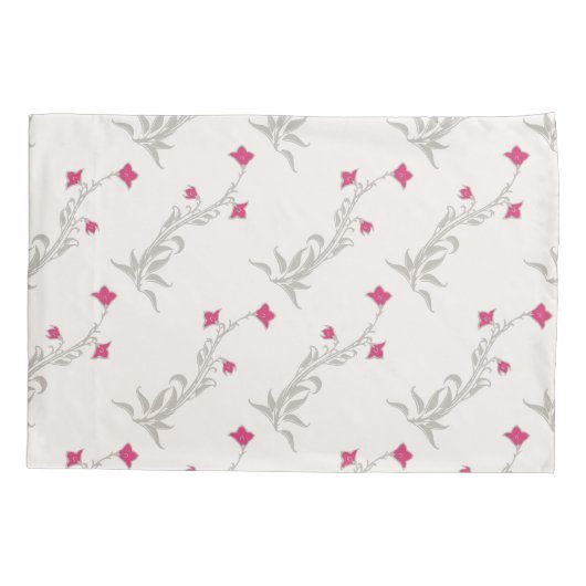 Sterke roze bloemen kussensloop (Achterkant)