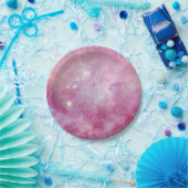 Sterke ruimte Lichtroze Waterverf sterren Melkweg Papieren Bordje (Feest)