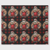 Sterke Sinterklaas Kerst Grappig Kerstmis Lelijke Cadeaupapier (Vlak)