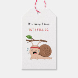 Sterke Slak met Zware Last Sticker Cadeaulabel