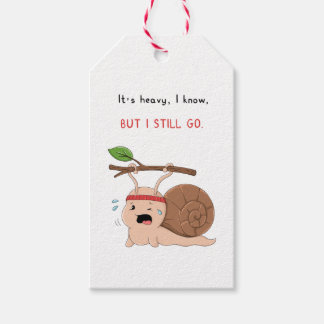 Sterke Slak met Zware Last Sticker Cadeaulabel