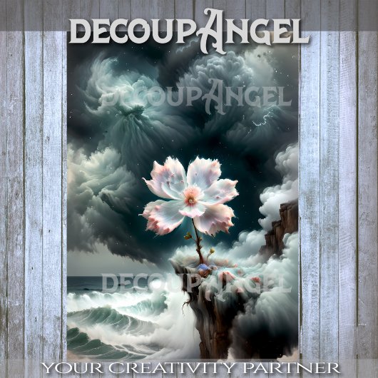 Sterke Solitaire Ziel - Decoupage - Tissuepapier