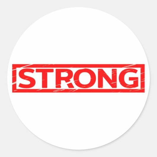 Sterke Stempel Ronde Sticker (Voorkant)