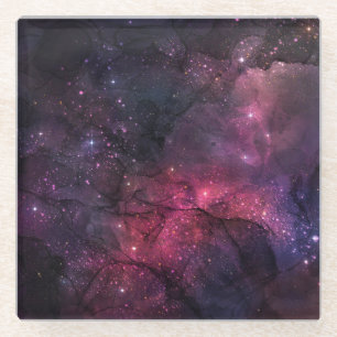 Sterke sterren Buiten ruimtemelkafscheidingspatroo Glazen Onderzetter