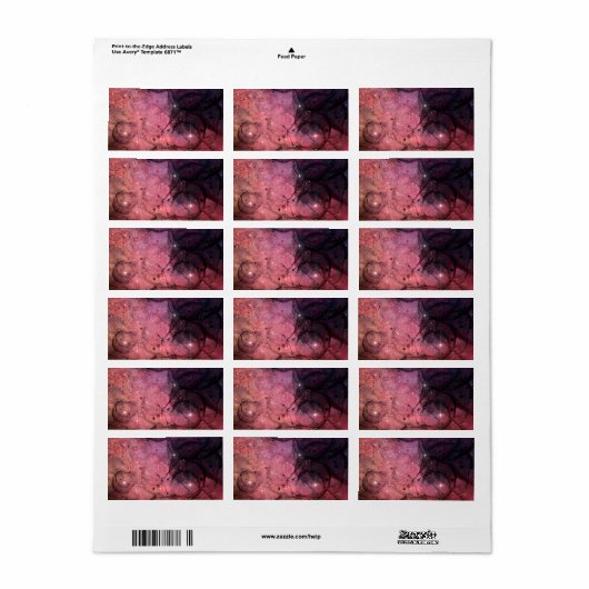 Sterke sterren Ruimte Galaxy Pattern Buitengarter  Etiket (Full Sheet)