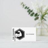 Sterke, stijlvolle fitnessinspiratie wit visitekaartje (Staand voorkant)