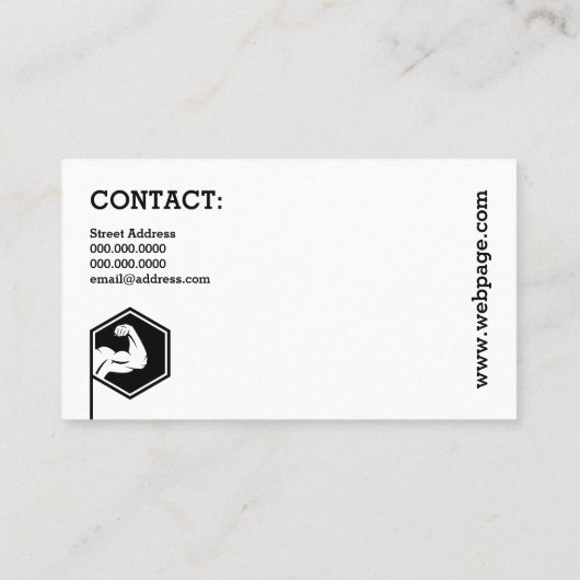 Sterke, stijlvolle fitnessinspiratie wit visitekaartje (Achterkant)