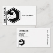 Sterke, stijlvolle fitnessinspiratie wit visitekaartje (Voorkant / Achterkant)