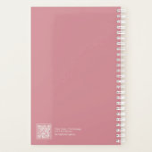 Sterke Stof Roze Moderne Bloemige Quote Planner (Achterkant)