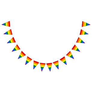 Sterke strepen - Regenboogvlag gekleurd Vlaggetjes