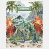 Sterke T-Rex Deken Aangepaste Naam Gepersonaliseer (Voorkant)