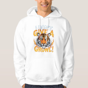 Sterke Tijgerjager Grungy Typografie Ontwerp Hoodie