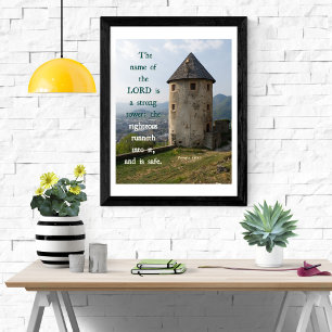 Sterke Toren Spreuken 18 KJV Bijbel Verse Wall Art Poster