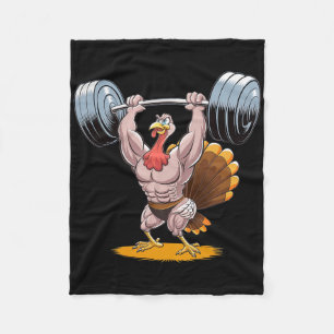 Sterke Turkije Bodybuilding Thanksgiving Weightlif Fleece Deken