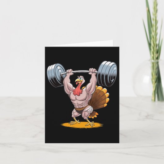 Sterke Turkije Bodybuilding Thanksgiving Weightlif Kaart (Voorkant)