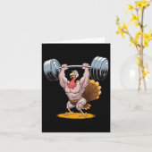 Sterke Turkije Bodybuilding Thanksgiving Weightlif Kaart (Gele Bloem)