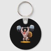Sterke Turkije Bodybuilding Thanksgiving Weightlif Sleutelhanger (Voorkant)