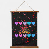 Sterke typografie blijven hangend wandkleed (Voorkant)