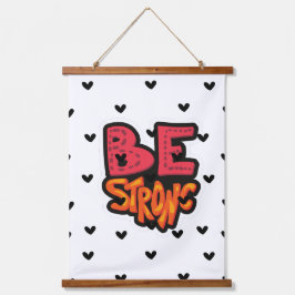 Sterke typografie hangend wandkleed
