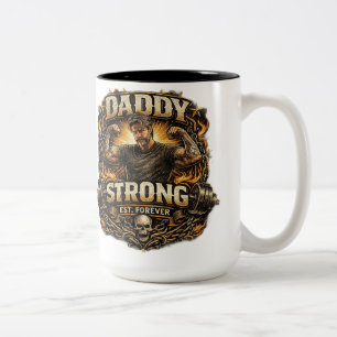 Sterke Vader Vintage Gym Papa Koffiemok Grappig Di Tweekleurige Koffiemok