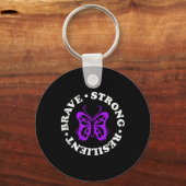 Sterke veerkrachtige fibromyalgie-bewustzijnsfibro sleutelhanger (Voorkant)