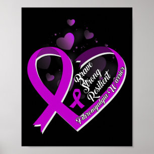 Sterke veerkrachtige fibromyalgie Warrior Awarenes Poster