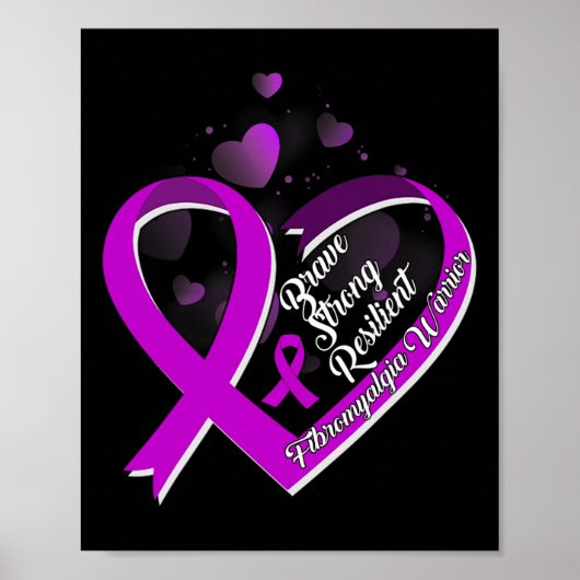 Sterke veerkrachtige fibromyalgie Warrior Awarenes Poster (Voorkant)
