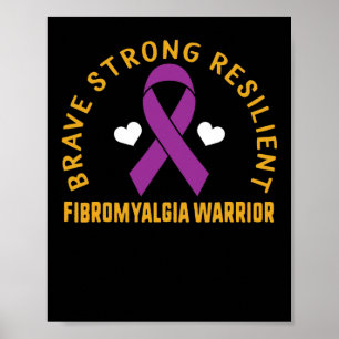 Sterke veerkrachtige fibromyalgie Warrior Awarenes Poster
