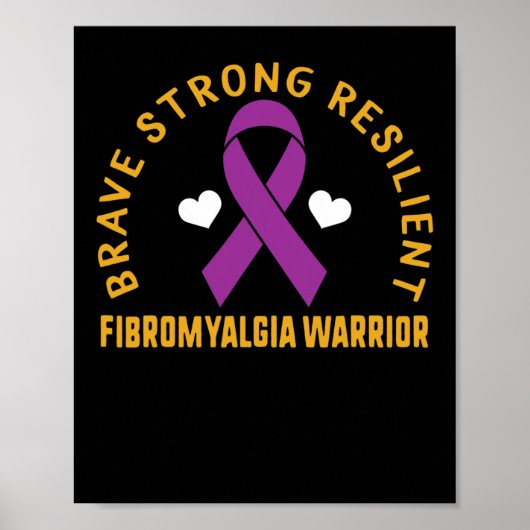 Sterke veerkrachtige fibromyalgie Warrior Awarenes Poster (Voorkant)