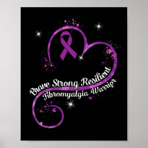 Sterke veerkrachtige fibromyalgie Warrior Awarenes Poster