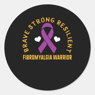 Sterke veerkrachtige fibromyalgie Warrior Awarenes Ronde Sticker