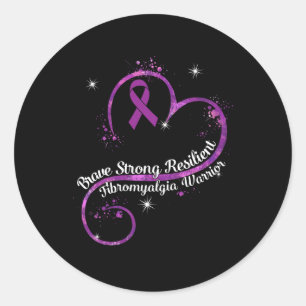 Sterke veerkrachtige fibromyalgie Warrior Awarenes Ronde Sticker
