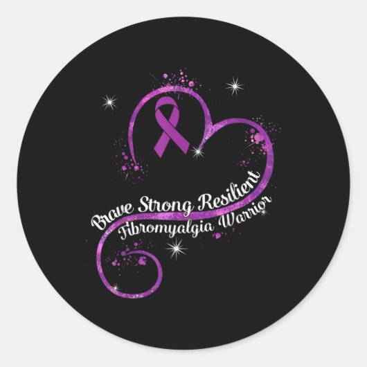 Sterke veerkrachtige fibromyalgie Warrior Awarenes Ronde Sticker (Voorkant)