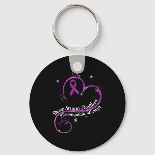Sterke veerkrachtige fibromyalgie Warrior Awarenes Sleutelhanger (Voorkant)