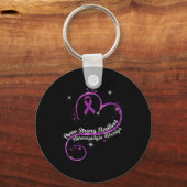 Sterke veerkrachtige fibromyalgie Warrior Awarenes Sleutelhanger (Voorkant)