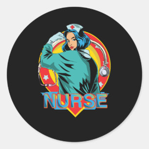 Sterke verpleegster ronde sticker