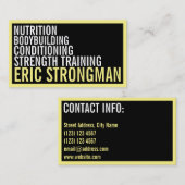 Sterke, vette, zwart geel omlijnde stijl visitekaartje (Voorkant / Achterkant)