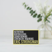 Sterke, vette, zwart geel omlijnde stijl visitekaartje (Staand voorkant)