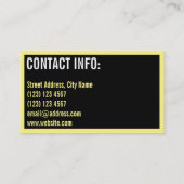 Sterke, vette, zwart geel omlijnde stijl visitekaartje (Achterkant)