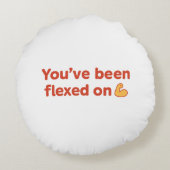 Sterke vibes, zwakke liften – Bullio Gym Humor Rond Kussen (Achterkant)