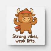 Sterke vibes, zwakke liften – Comic Bullio Plaque Fotoplaat (Voorkant)