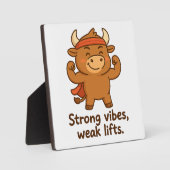 Sterke vibes, zwakke liften – Comic Bullio Plaque Fotoplaat (Voorkant)