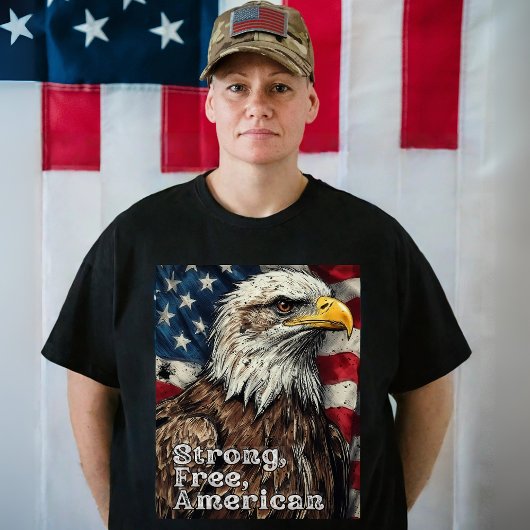 Sterke vrije Amerikaan T-shirt