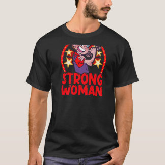 Sterke vrouw achterprint circus & clown _1 t-shirt