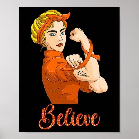 Sterke Vrouw Bloedkanker Poster (Voorkant)