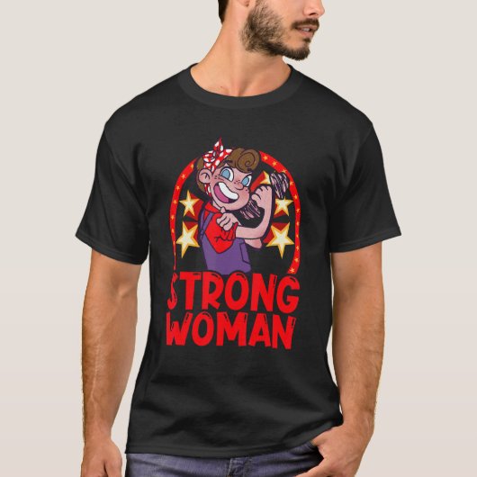 Sterke vrouw Circus & Clown T-shirt (Voorkant)