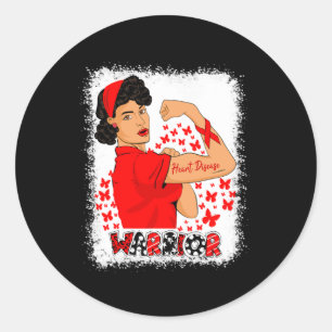 Sterke vrouw Congestief hartfalen krijger Horen Ronde Sticker