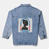 sterke vrouw denim jacket (Achterkant)